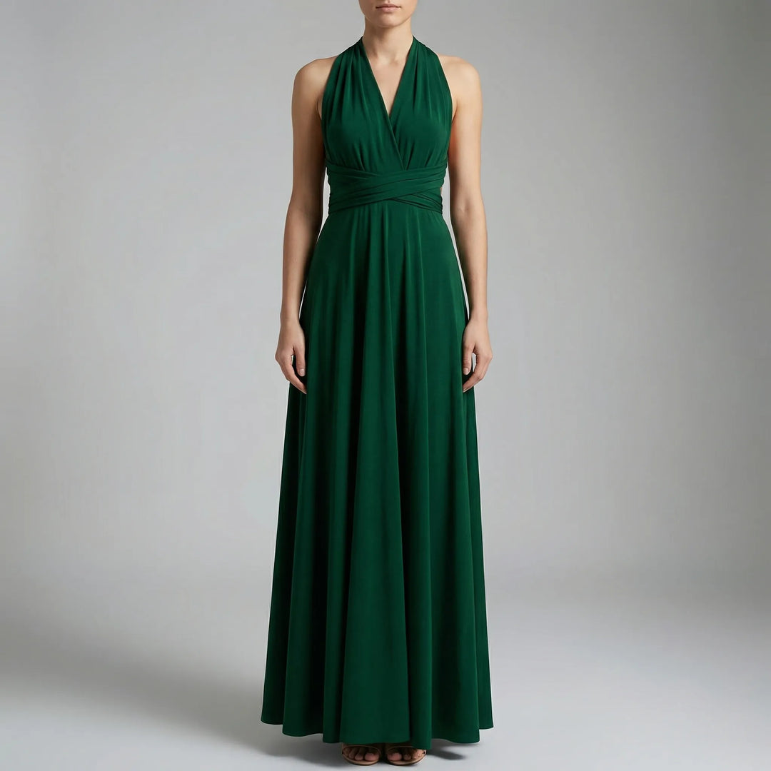 Wravelle - Adjustable Wrap Midi Dress For Women