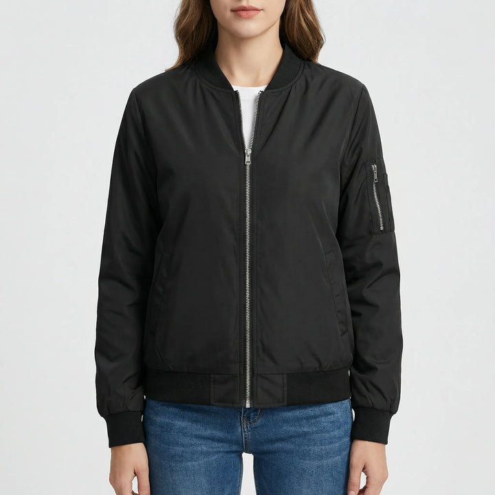 Zippova - Classic Zip-Up Bomber Jacket For Women