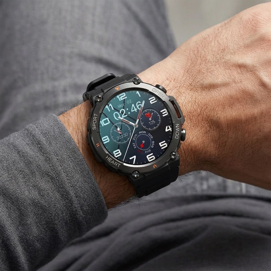 44mm スポーツスマートウォッチ アモレッドディスプレイ付き