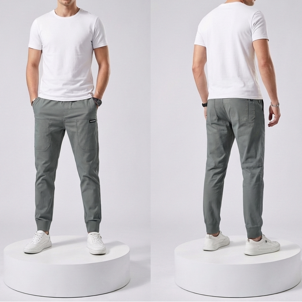 男性用エラスティックカーゴパンツ
