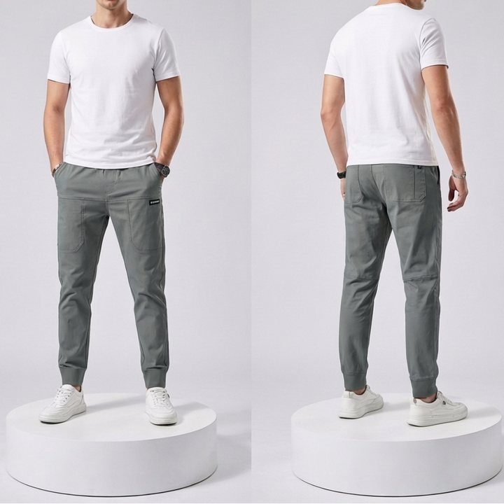 男性用エラスティックカーゴパンツ