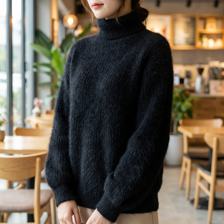 モヘアタートルネックセーター