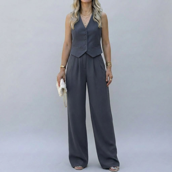 エレガントなノースリーブブレザーセット（女性用）
