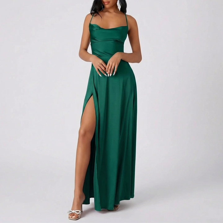 バックレスマキシドレス ハイスリット