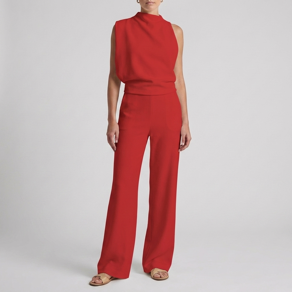 女性のエレガントなノースリーブジャンプスーツ