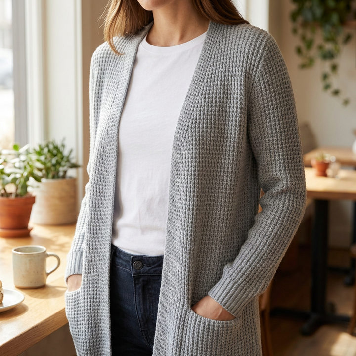 女性用ロングスリーブカーディガン