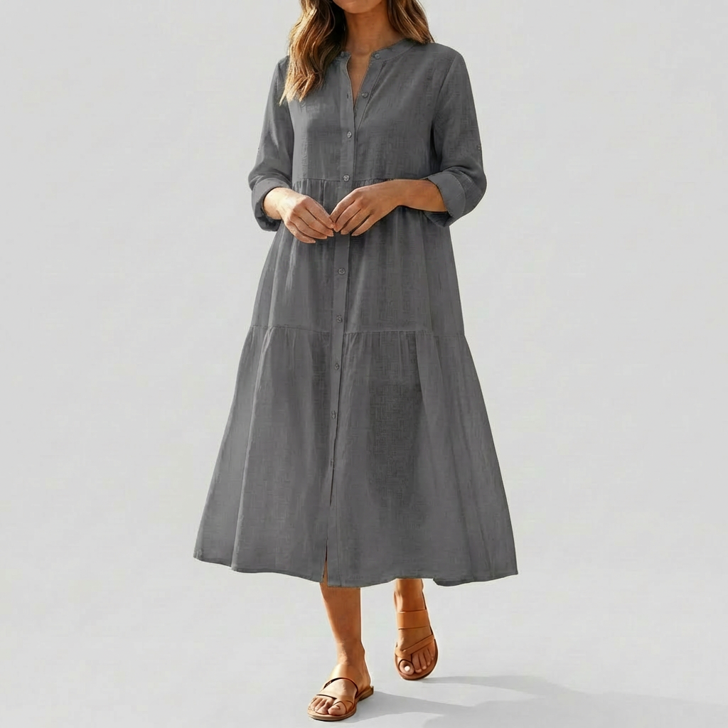 リラックスコットンリネンシャツドレス（女性用）