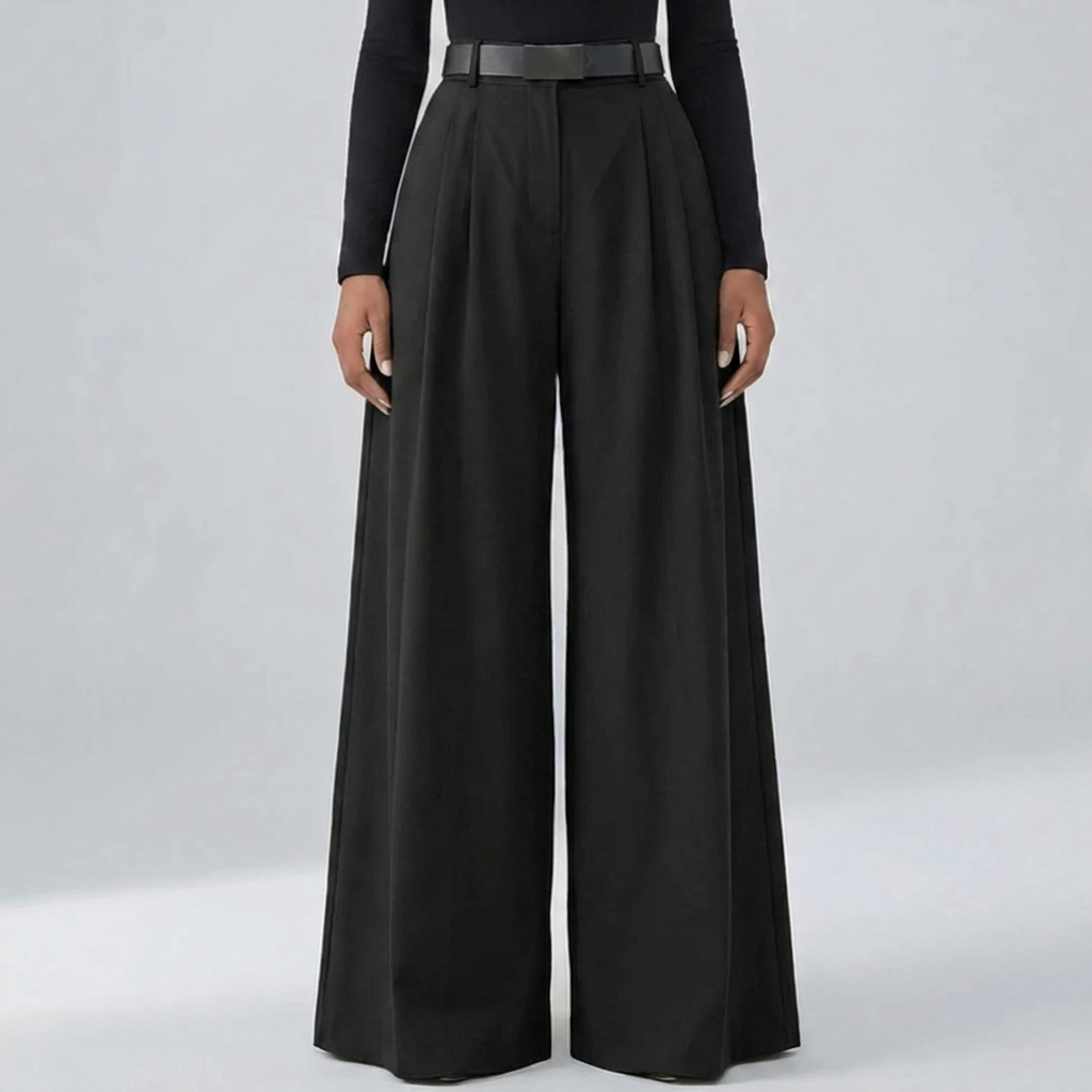 High-Waist Wide-Leg Full-Length Pants for Women
