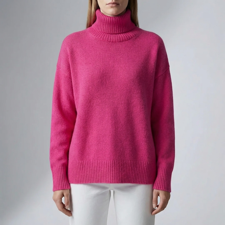 女性用タートルネックニットセーター