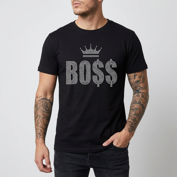 スリムフィット・スパンコールTシャツ（メンズ用）