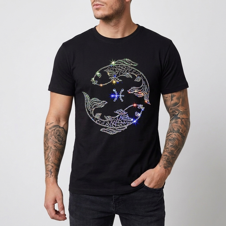 スリムフィット・スパンコールTシャツ（メンズ用）