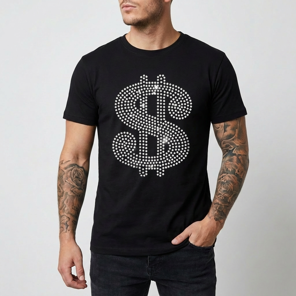 スリムフィット・スパンコールTシャツ（メンズ用）
