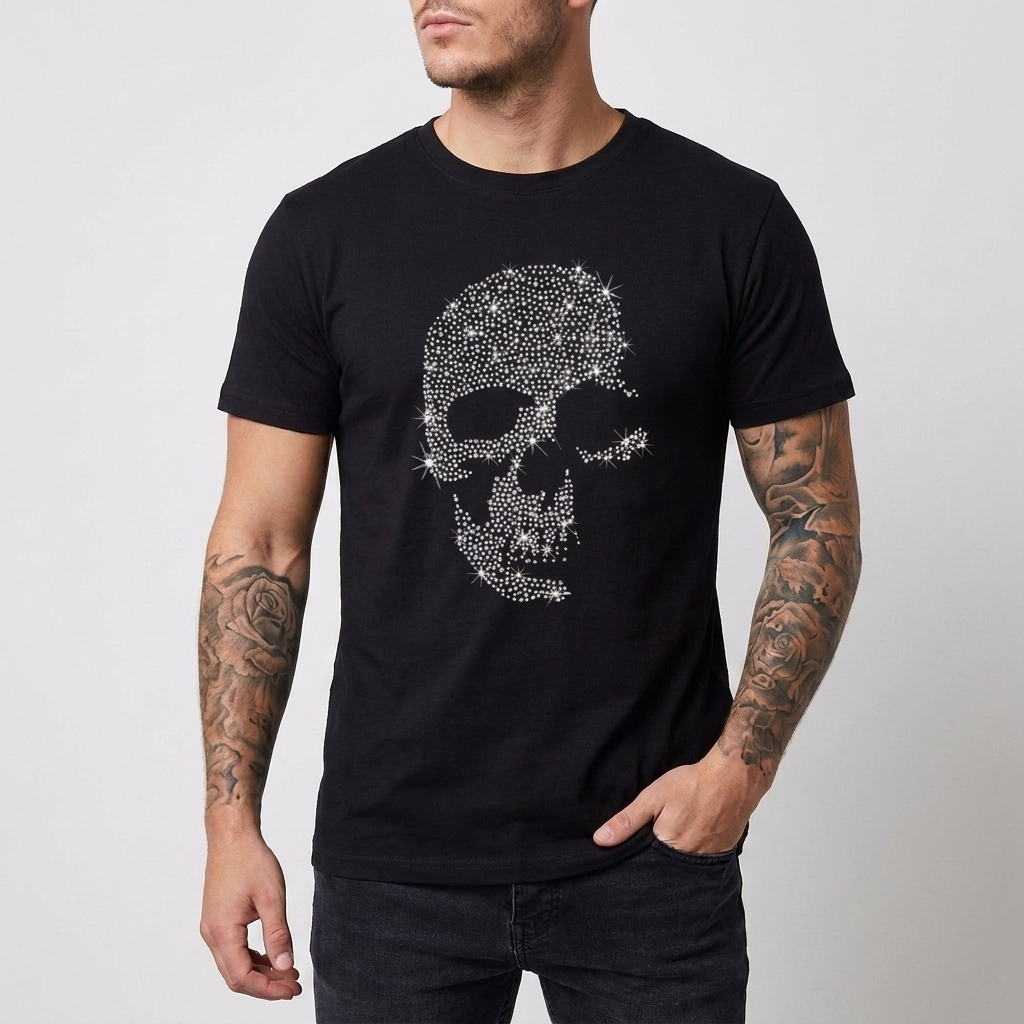 スリムフィット・スパンコールTシャツ（メンズ用）