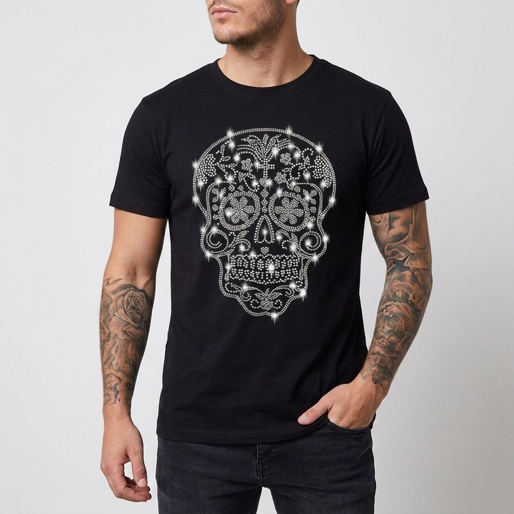 スリムフィット・スパンコールTシャツ（メンズ用）