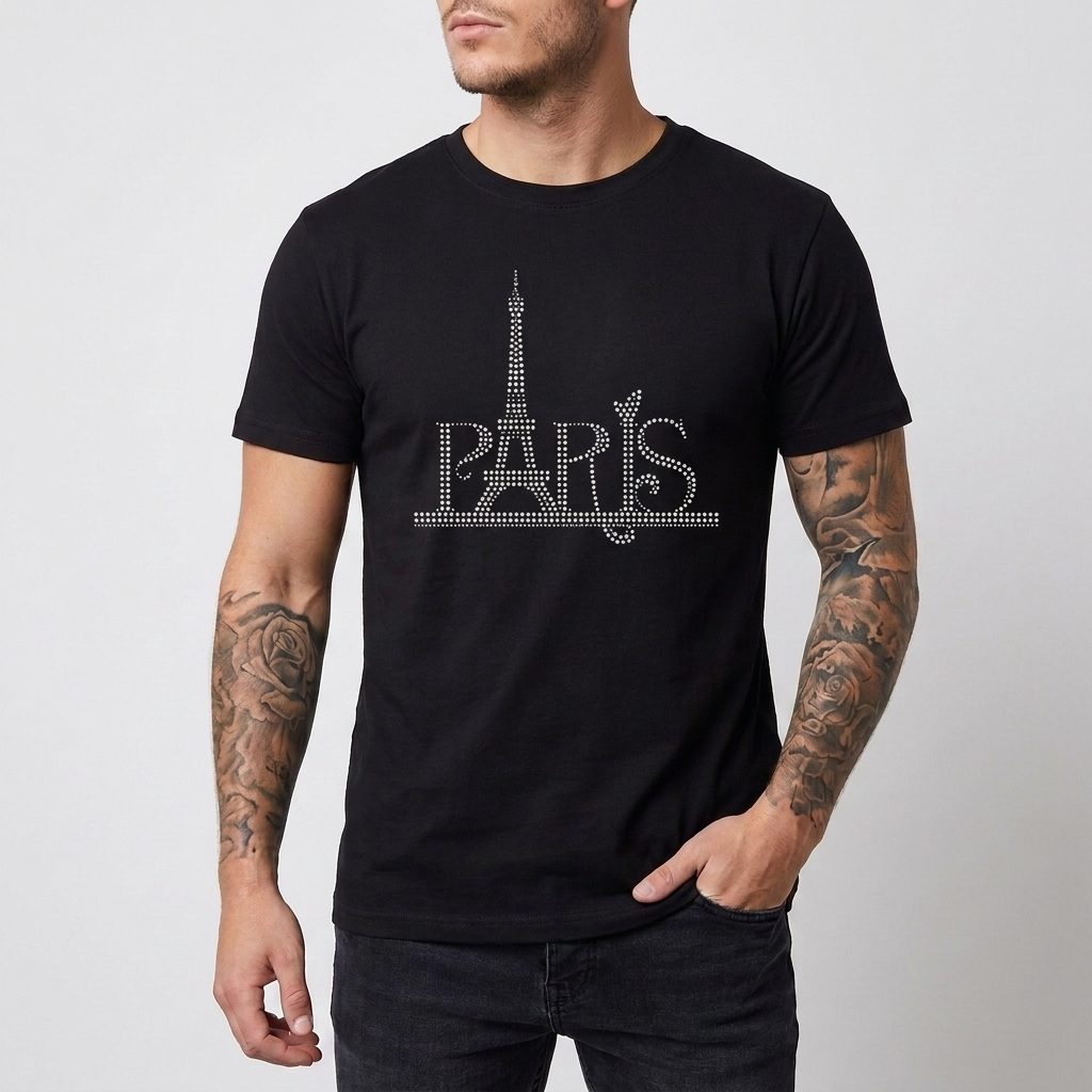 スリムフィット・スパンコールTシャツ（メンズ用）