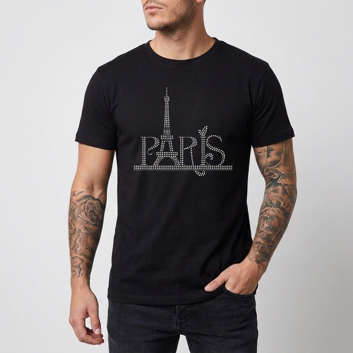 スリムフィット・スパンコールTシャツ（メンズ用）