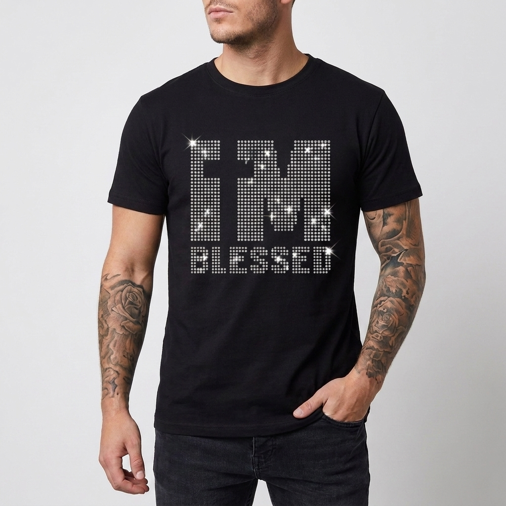 スリムフィット・スパンコールTシャツ（メンズ用）